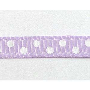 Lavender polka dot grograin ribbon cord