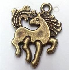 Tibetan silver horse pendant, non-nickel, bronze