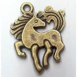 Tibetan silver horse pendant, non-nickel, bronze