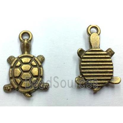 Tibetan silver tortoise pendant, non-nickel, bronze