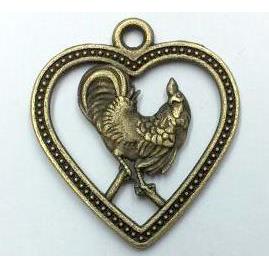 tibetan silver pendant, Chinese Zodiac Cock