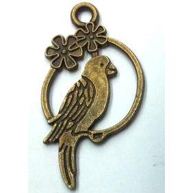 Tibetan silver bird pendant, non-nickel, bronze