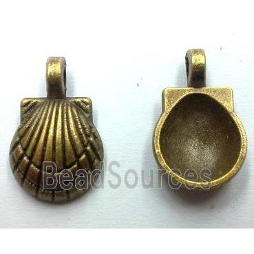 tibetan silver shell pendant non-nickel, bronze