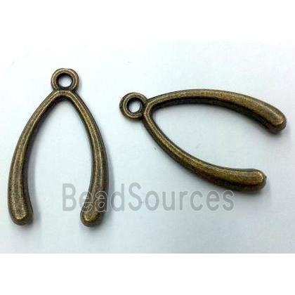 tibetan silver wishbone pendant non-nickel, bronze