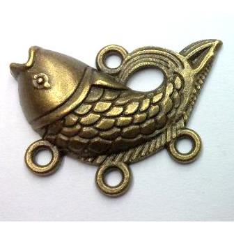 tibetan silver alloy fish pendant non-nickel, bronze