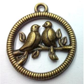 Tibetan silver bird pendant, non-nickel, bronze