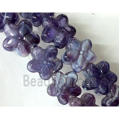 Plated lampwork glass bead, star