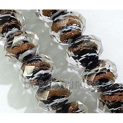 lampwork glass bead, faceted wheel, black