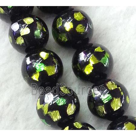 lampwork bead within silver foil, round