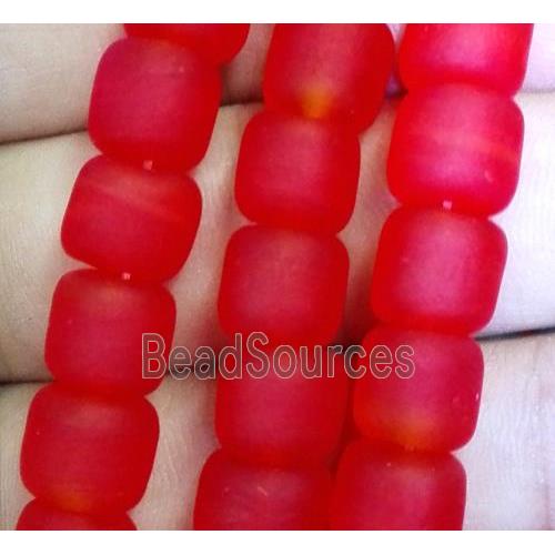 matte lampwork bead, tube