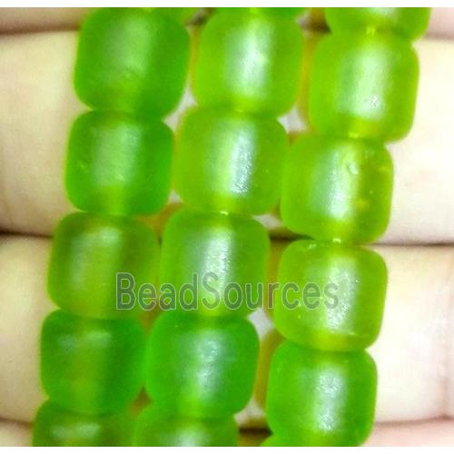 matte lampwork bead, tube, olive