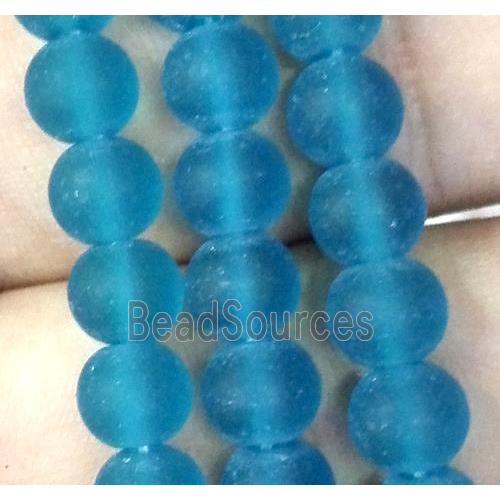 matte lampwork bead, round