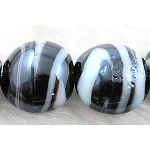 Lampwork glass bead, flat round