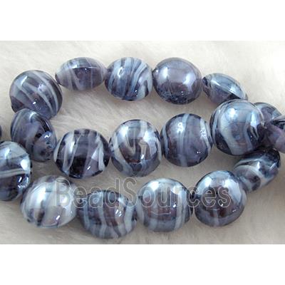 Lampwork glass bead, flat round