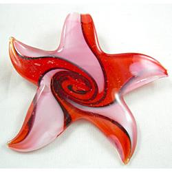 Swirl Starfish Lampwork Glass Pendants