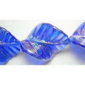 Handmade Twist leaf Lampwork Beads With Plated Color