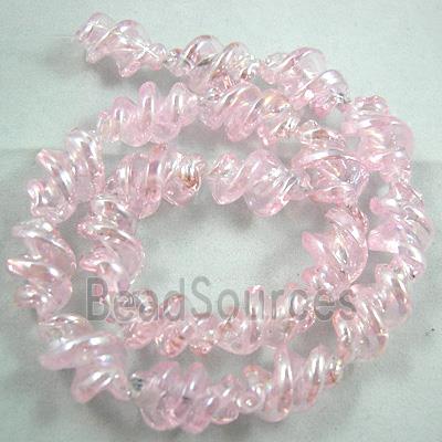 Pink Handmade Plated with Color Twist Lampwork Beads