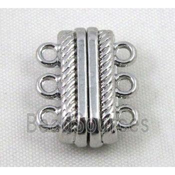 magnetic alloy clasp, platinum plated