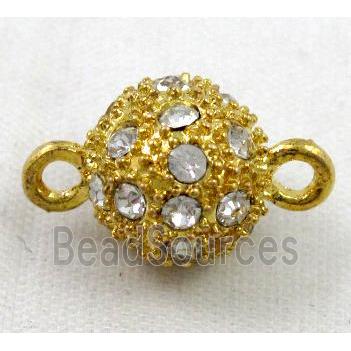 Magnetic alloy clasp paved rhinestone