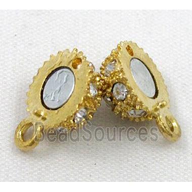 Magnetic alloy clasp paved rhinestone