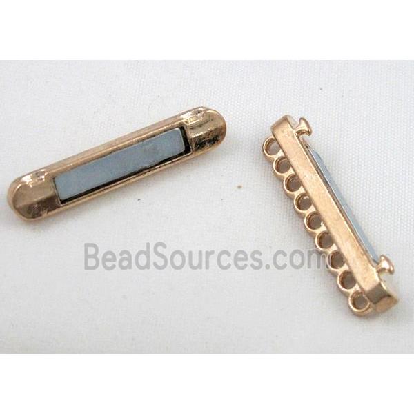 Magnetic alloy connector clasp, gold plated