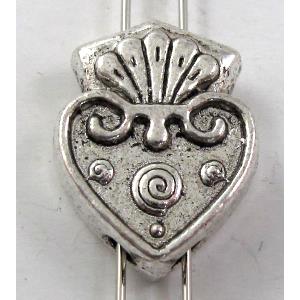 heart, Tibetan Silver Spacers Non-Nickel