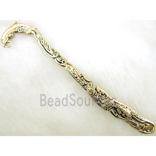 Antique Gold Bookmark, Tibetan Silver Non-Nickel