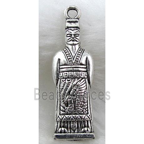 Ancient Chinese Emperor, Tibetan Silver pendant non-nickel