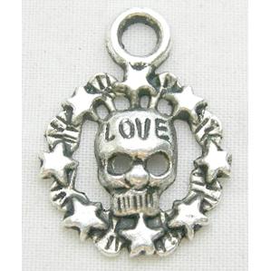 Tibetan Silver Skull pendant Non-Nickel