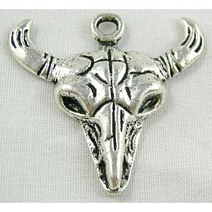 Horn Charm, Tibetan Silver Non-Nickel