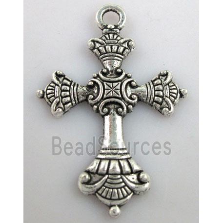 Tibetan Silver cross pendant non-nickel