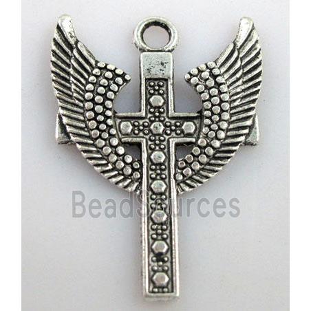 Tibetan Silver cross pendant non-nickel