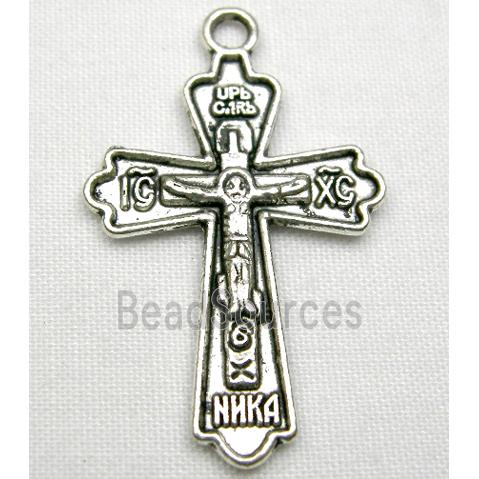 Tibetan Silver Latin Cross non-nickel