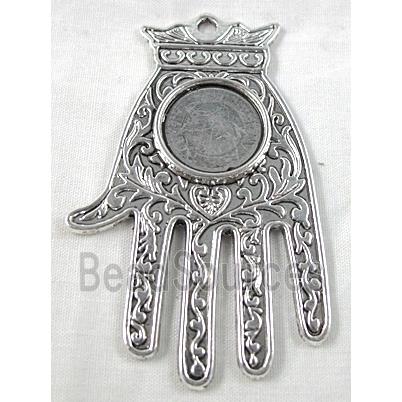 tibetan silver Hamsa Hand Pendant non-nickel