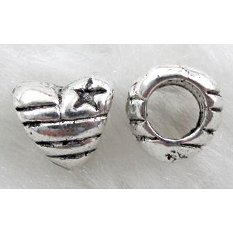 Heart, Tibetan Silver Spacer Non-Nickel