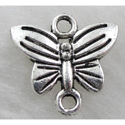 Connector, tibetan silver butterfly Non-Nickel