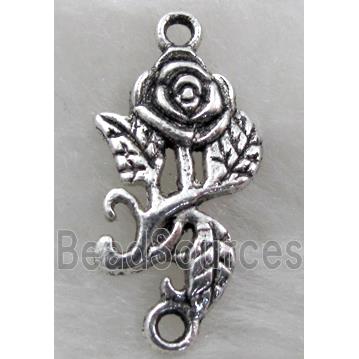 Connector, tibetan silver flower Non-Nickel