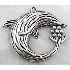 Dolphin, Tibetan Silver pendant non-nickel