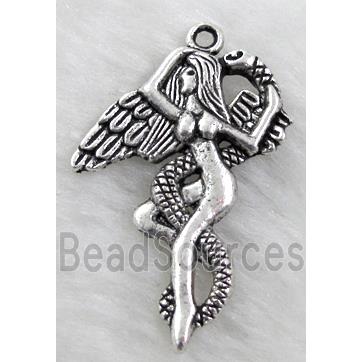 Praying Angel, Tibetan Silver Pendant Non-Nickel