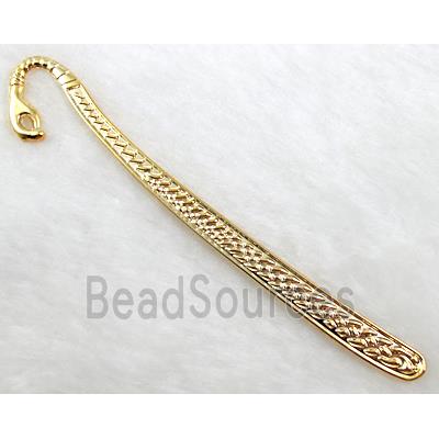 Snake Bookmark, Gold plated Tibetan Silver Non-Nickel