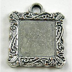 Tibetan Silver Photo Frame Pendant Non-Nickel