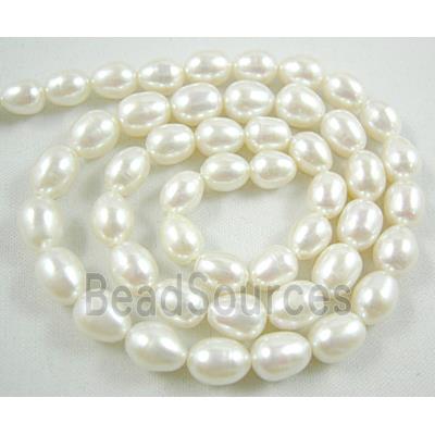 Natural White Freshwater Pearl Beads Rice C-Grade