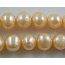 15 inches string of freshwater Pearl Beads, round, pink