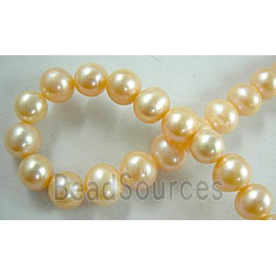 15 inches string of freshwater Pearl Beads, round, pink