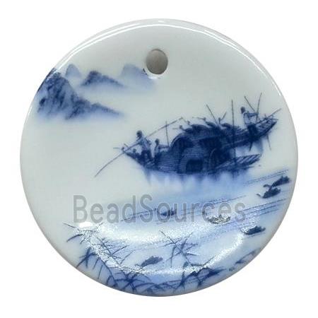 Porcelain circle pendant