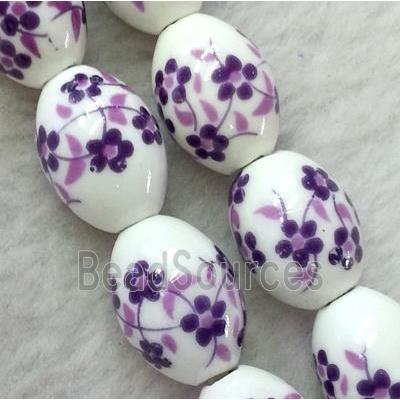 Porcelain barrel beads