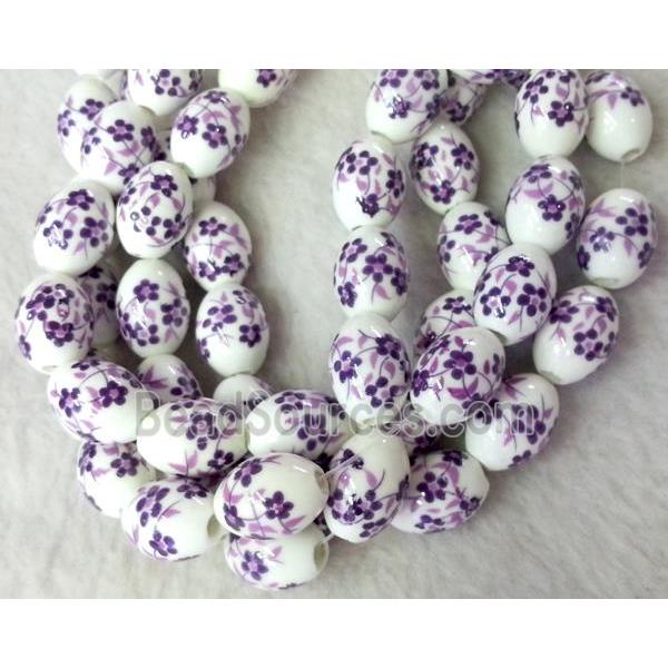 Porcelain barrel beads