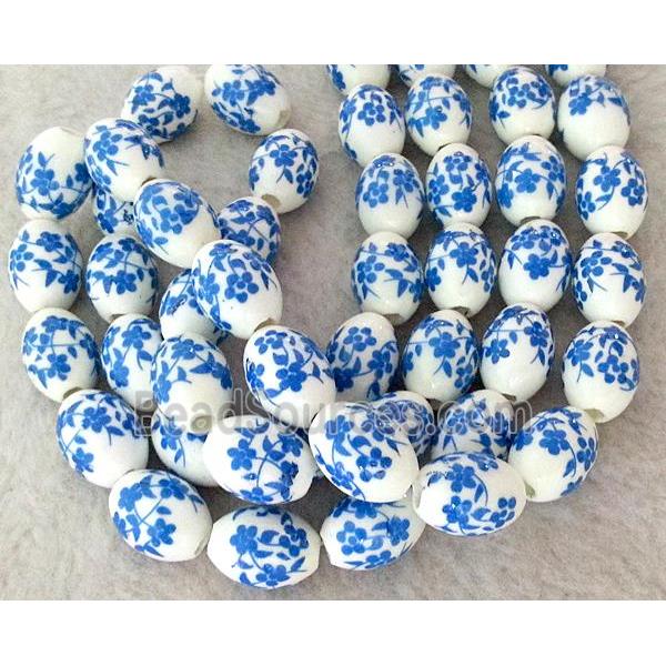 Porcelain barrel beads