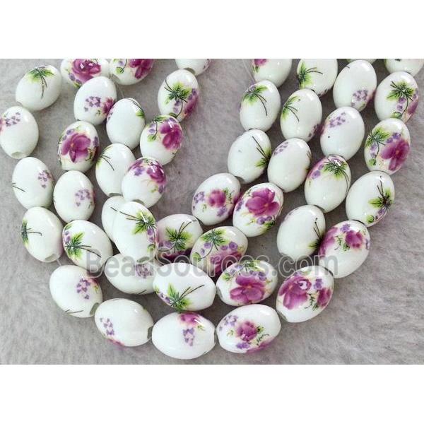 Porcelain barrel beads