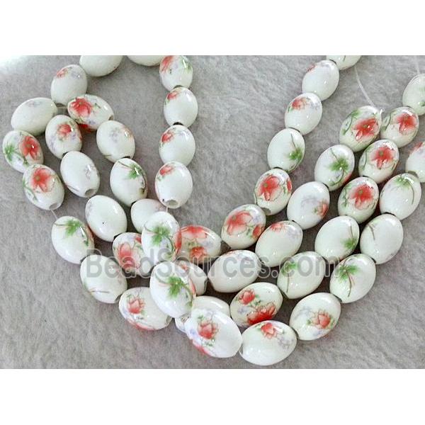 Porcelain barrel beads